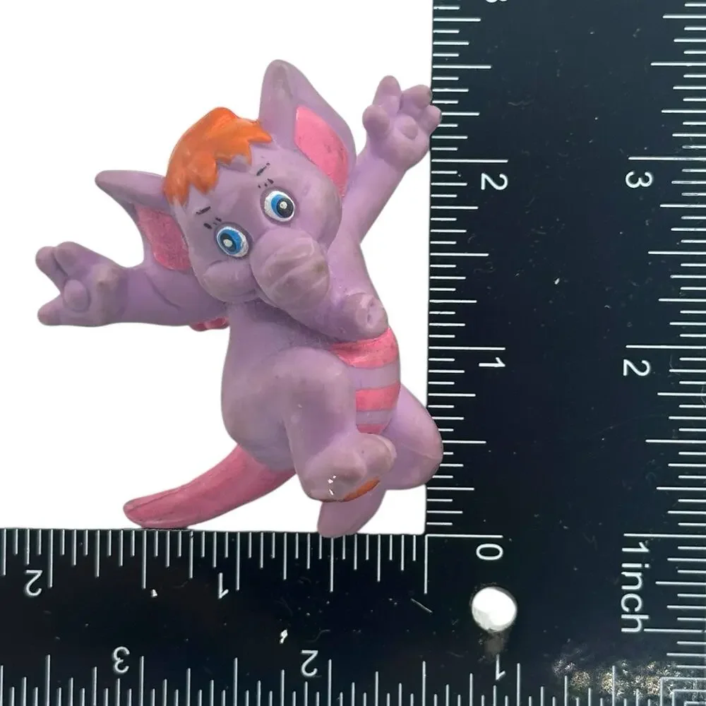 1985 The Wuzzles Eleroo PVC Figure Purple Elephant Kangaroo hCake Topper Vintage